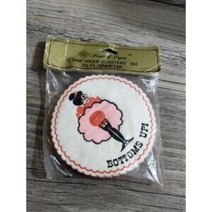 House of Paper Drip Proof Coasters NOS Risque Lady Novelty Can Can Dance 12 pack